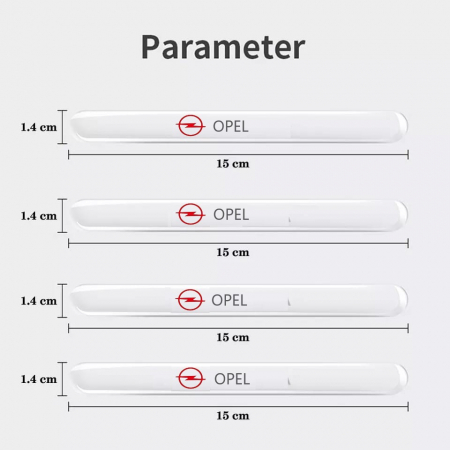 Set 8 Stikere - Autocolante Transparente pentru Protectie Zgarieturi Manere Usa - OPEL [4]