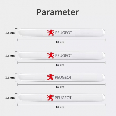 Set 8 Stikere - Autocolante Transparente pentru Protectie Zgarieturi Manere Usa - PEUGEOT [4]