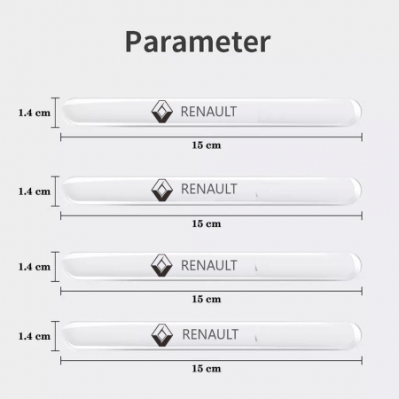 Set 8 Stikere - Autocolante Transparente pentru Protectie Zgarieturi Manere Usa - RENAULT [4]
