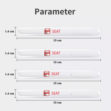 Set 8 Stikere - Autocolante Transparente pentru Protectie Zgarieturi Manere Usa - SEAT [4]