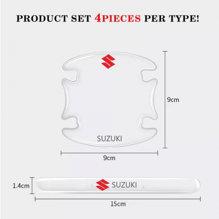 Set 8 Stikere - Autocolante Transparente pentru Protectie Zgarieturi Manere Usa - SUZUKI [2]