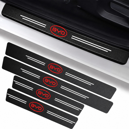 Protectii praguri auto - Set protectii prag autocolante Carbon - BYD