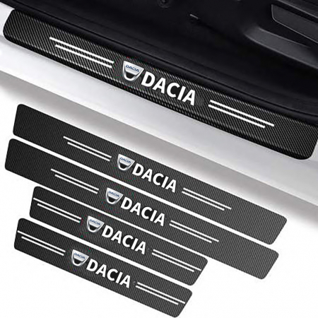Protectii praguri auto - Set protectii prag autocolante Carbon - DACIA