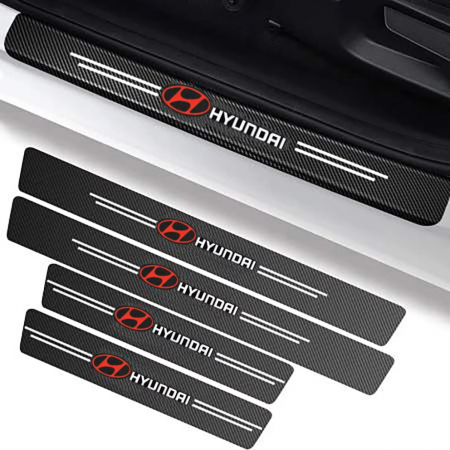 Protectii praguri auto - Set protectii prag autocolante Carbon - HYUNDAI