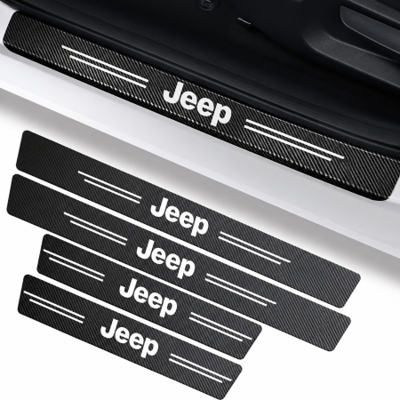 Protectii praguri auto - Set protectii prag autocolante Carbon - JEEP