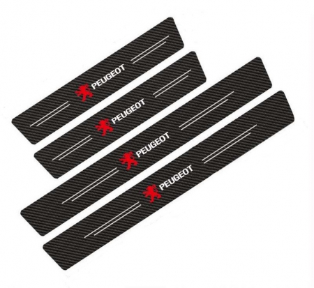 Set protectii prag autocolante Carbon - PEUGEOT [1]