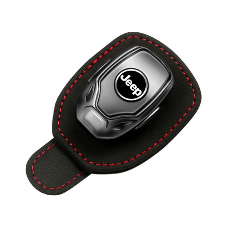 Suport ochelari parasolar - Suport auto ochelari JEEP - piele neagra ALCANTARA