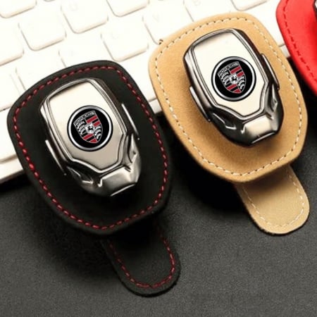 Suport auto ochelari PORSCHE - piele neagra ALCANTARA [1]