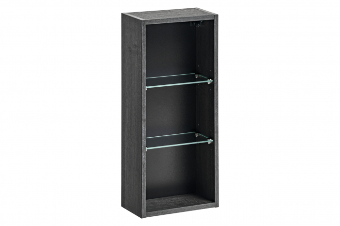 DULAP DE BAIE SUSPENDAT Leo OAK 30X65 CM, POLITE STICLA, CULOARE STEJAR GRI INCHIS [2]