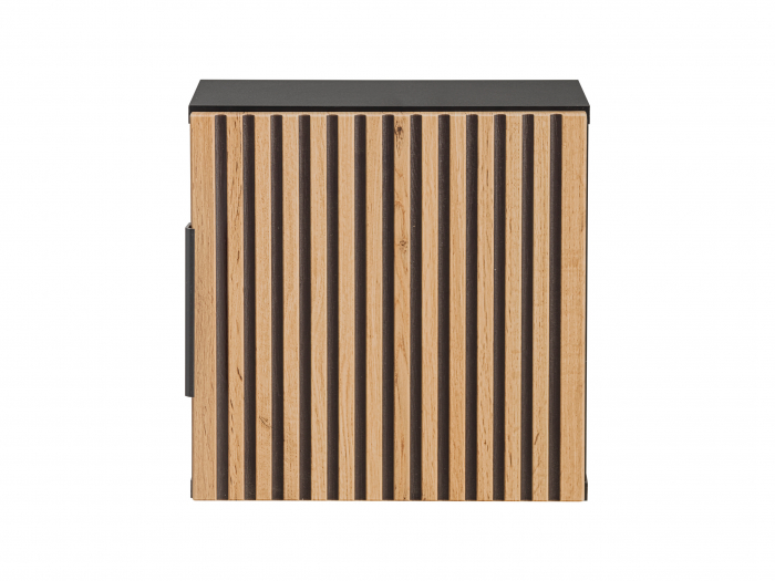 DULAPIOR BAIE SUSPENDAT Xiy 35X35 CM, STEJAR CU INSERTII NEGRE [2]