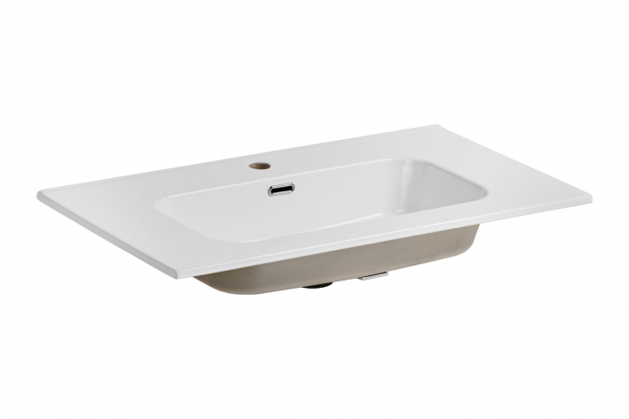 Masca baie Monako white oak 80 cm, alb lucios cu stejar [3]