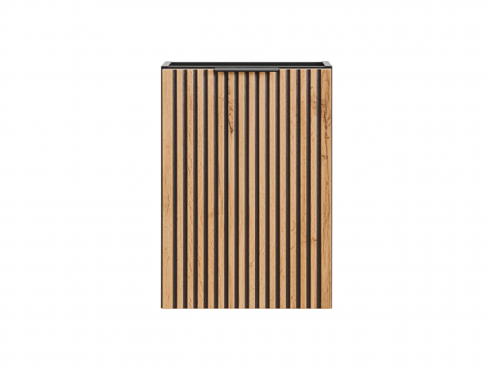 MASCA LAVOAR SUSPENDATA Xiy, 40/60/80/100 CM, MDF + PAL, STEJAR CU INSERTII NEGRE [2]