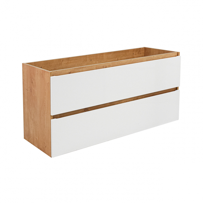 Set 9 piese mobilier baie modern Monako 120 cm stejar/alb lucios [3]