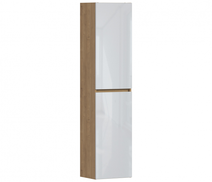 Set 9 piese mobilier baie modern Monako 120 cm stejar/alb lucios [2]