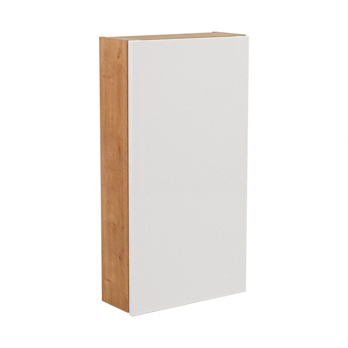 Set 9 piese mobilier baie modern Monako 120 cm stejar/alb lucios [6]