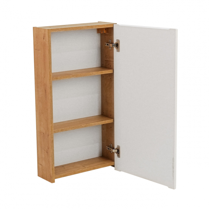 Set 9 piese mobilier baie modern Monako 120 cm stejar/alb lucios [7]