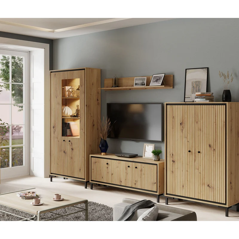 Set living PARII artisan, gri, negru, roz, verde [3]