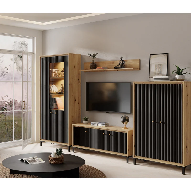Set living PARII artisan, gri, negru, roz, verde [4]