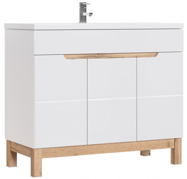 Set Mobilier Baie cu corp pentru mop Bora White 100 cm [6]