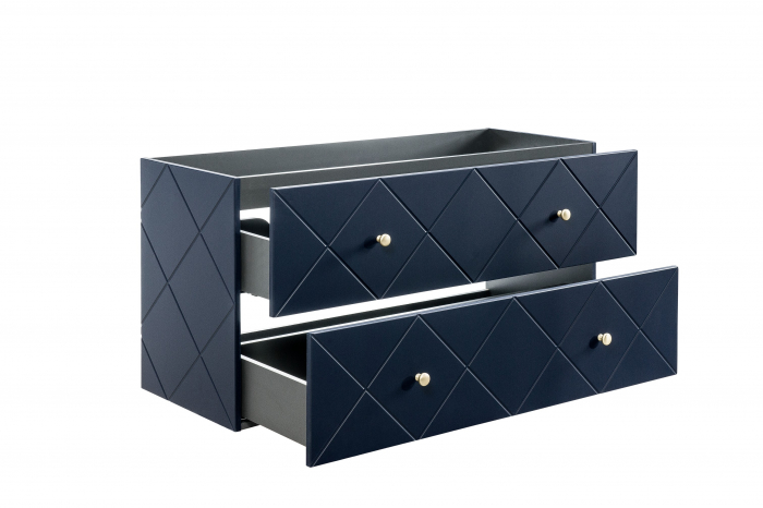 Set Mobilier Baie Suspendat Bleumarin// Elegant Blue II 120 cm Mdf cu Manere Aurii, Lavoare Aplicate [2]