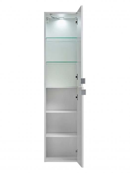 Set MOBILIER BAIE SUSPENDAT Leo WHITE 90 CM, ALB, LAVOAR APLICAT NEGRU [3]