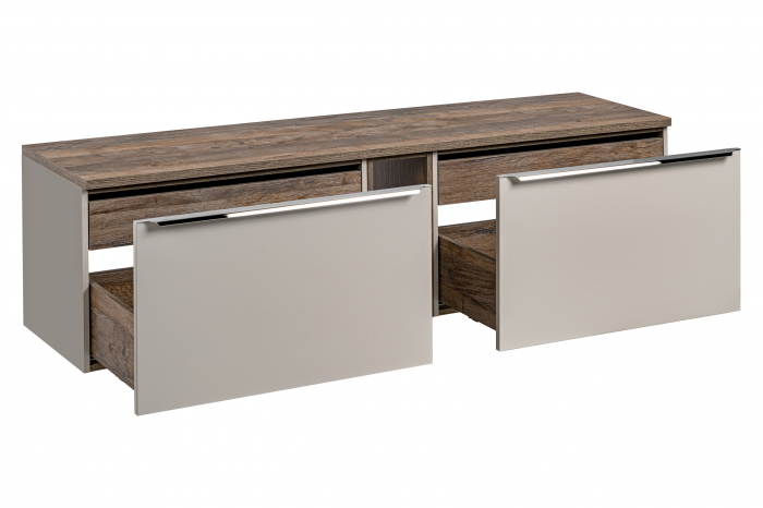 Set MOBILIER BAIE SUSPENDAT Santander TAUPE 180 CM, GRI LUT LUCIOS, EXTENSIE MASCA LAVOAR + EXTENSIE DULAP OGLINDA [6]