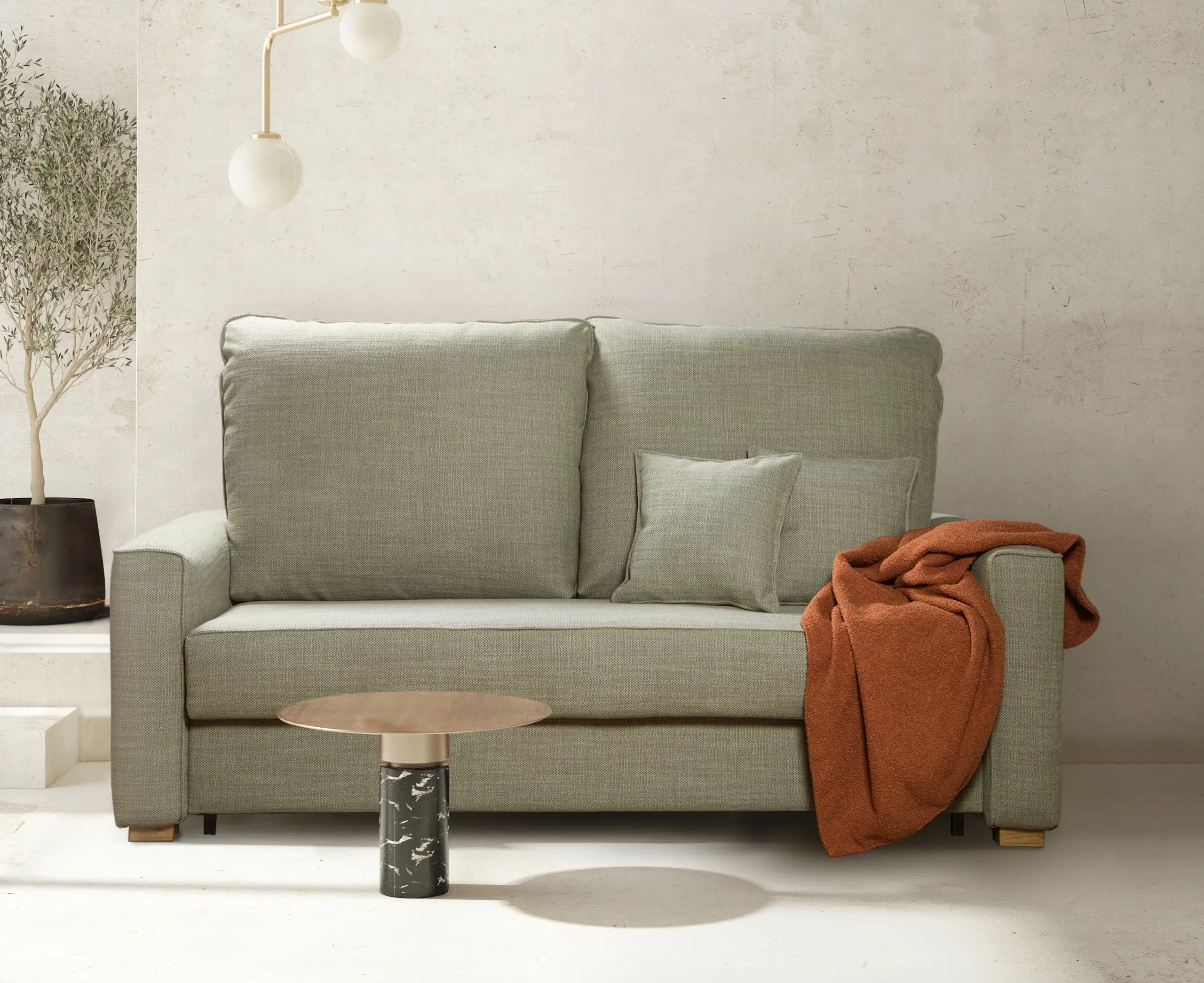 Rustic - Canapea extensibila cu saltea Paulina