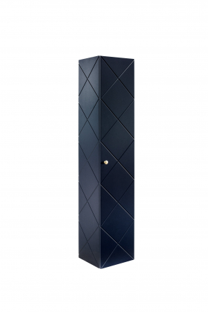 Colectia Elegant Blue - Dulap Baie Inalt Bleumarin Elegant Blue// Mdf Elegant Blue 35X170 cm Cu Maner Auriu