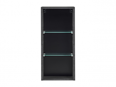 Mobilier - DULAP DE BAIE SUSPENDAT Leo OAK 30X65 CM, POLITE STICLA, CULOARE STEJAR GRI INCHIS