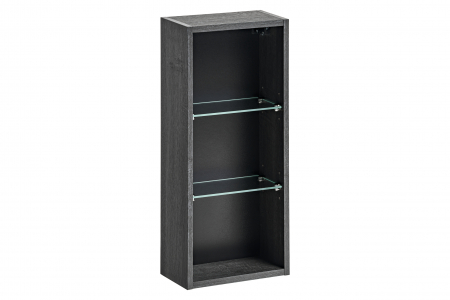 DULAP DE BAIE SUSPENDAT Leo OAK 30X65 CM, POLITE STICLA, CULOARE STEJAR GRI INCHIS [1]