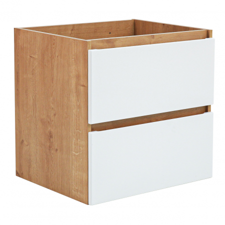 Lavoare cu Masca - Masca baie Monako white oak 60 cm, alb lucios cu stejar