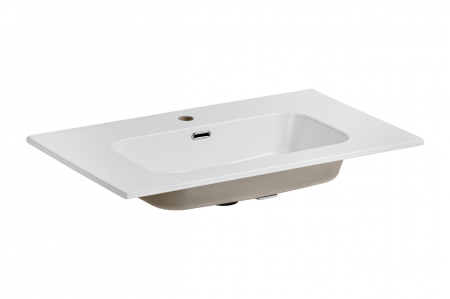 Masca baie Monako white oak 80 cm, alb lucios cu stejar [2]