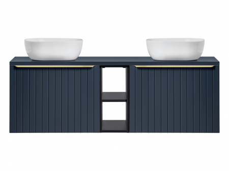 Masca baie suspendata bleumarin Santander Deep Blue 80 cm MDF frezat [9]