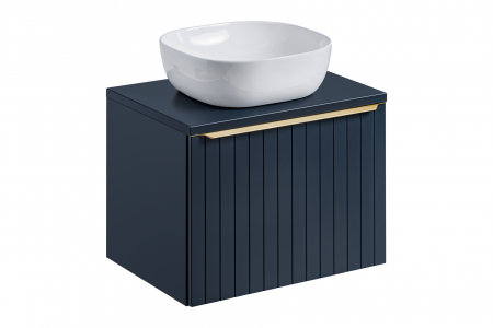 Masca baie suspendata bleumarin Santander Deep Blue 80 cm MDF frezat [0]