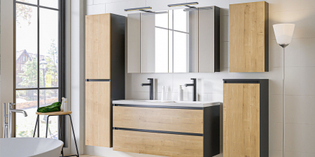 Masca lavoar suspendata baie Monako grey oak 120 cm [4]