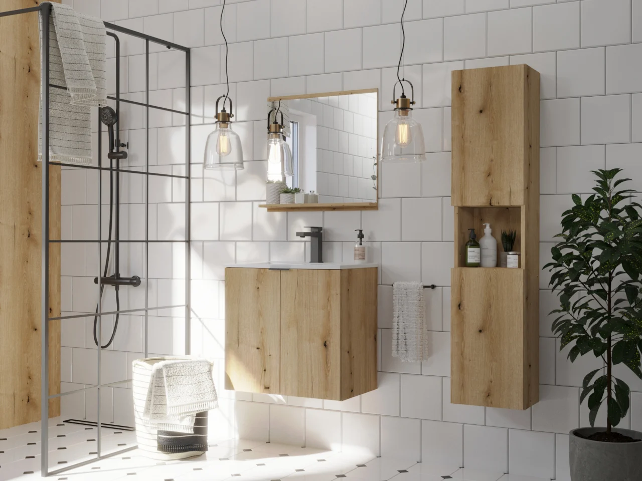Oferte speciale - Set Baie Nova Oak 60 cm