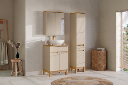 Comode - Set mobilier baie Bora Cashmere 60 cm cu blat