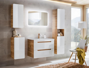 Set Mobilier Baie LUCAS White 80 cm