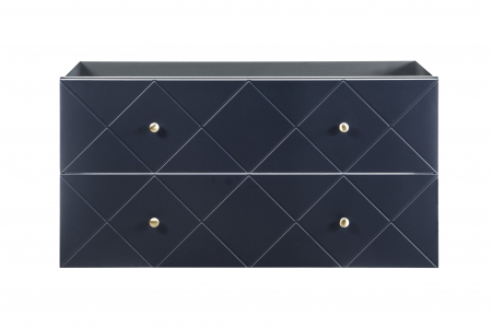 Set Mobilier Baie Suspendat Bleumarin Elegant Blue 120 cm Mdf Cu Manere Aurii, Lavoar Incastrat [1]