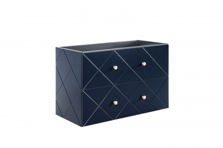 Set Mobilier Baie Suspendat Bleumarin // Elegant Blue 90 cm Mdf Cu Manere Aurii, Lavoar Incastrat [3]