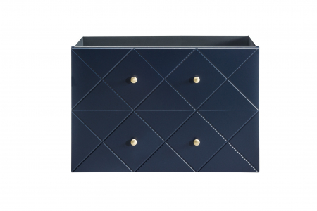 Set Mobilier Baie Suspendat Bleumarin // Elegant Blue 90 cm Mdf Cu Manere Aurii, Lavoar Incastrat [1]