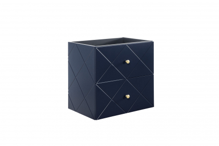 Set Mobilier Baie Suspendat Bleumarin // Elegant Blue  II 60 Cm Mdf Cu Maner Aurii, Lavoar Aplicat [3]