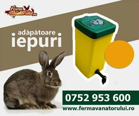 Adăpătoare de iepuri cu recipient de 1L, portocaliu [1]