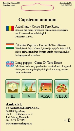 Ardei lung Corno Di Toro Rosso 0.7gr [2]