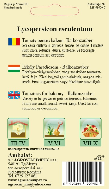 Tomate pentru balcon - Balkonzauber 0.3gr [2]