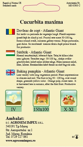 Dovleac de copt Atlantic Giant 1.5gr [2]