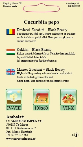Dovlecel Zucchini Black Beauty 3gr [2]