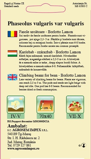 Fasole urcatoare tarcata Borlotto lamon 50gr [2]