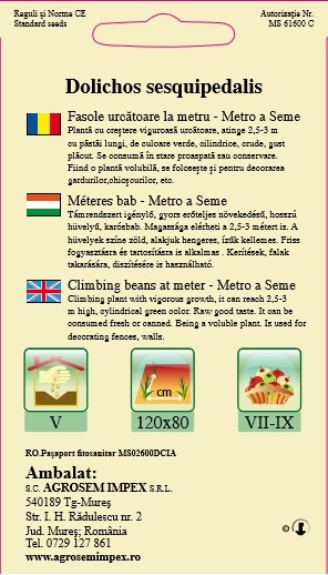 Fasole urcatoare verde la metru Metro a Seme 5gr [2]