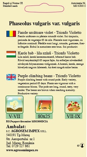Fasole urcatoare violeta Trionfo violetto 8gr [2]